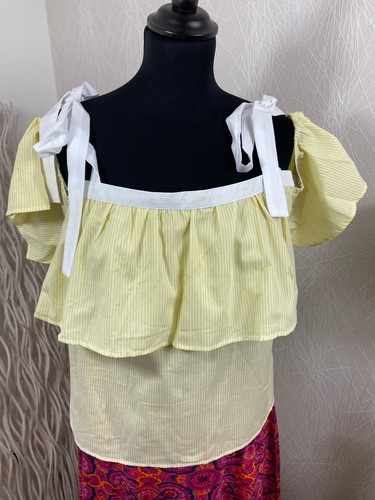 Blouse Femme Transparente MARISOL - Manches Style Paysan, épaules Dénudées - Taille S - Multicolore