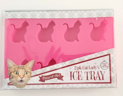 Cat silicon ice cube tray cats pink set of 2 kitty frozen food safe kitties cat - Picture 12 of 12