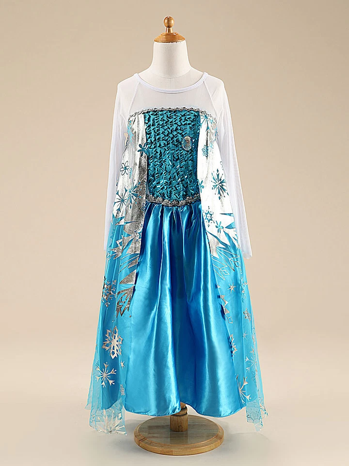Disney Girls Princess Frozen Dress Elsa Anna Party Evening Birthday Fancy Dress - Image 4 of 4