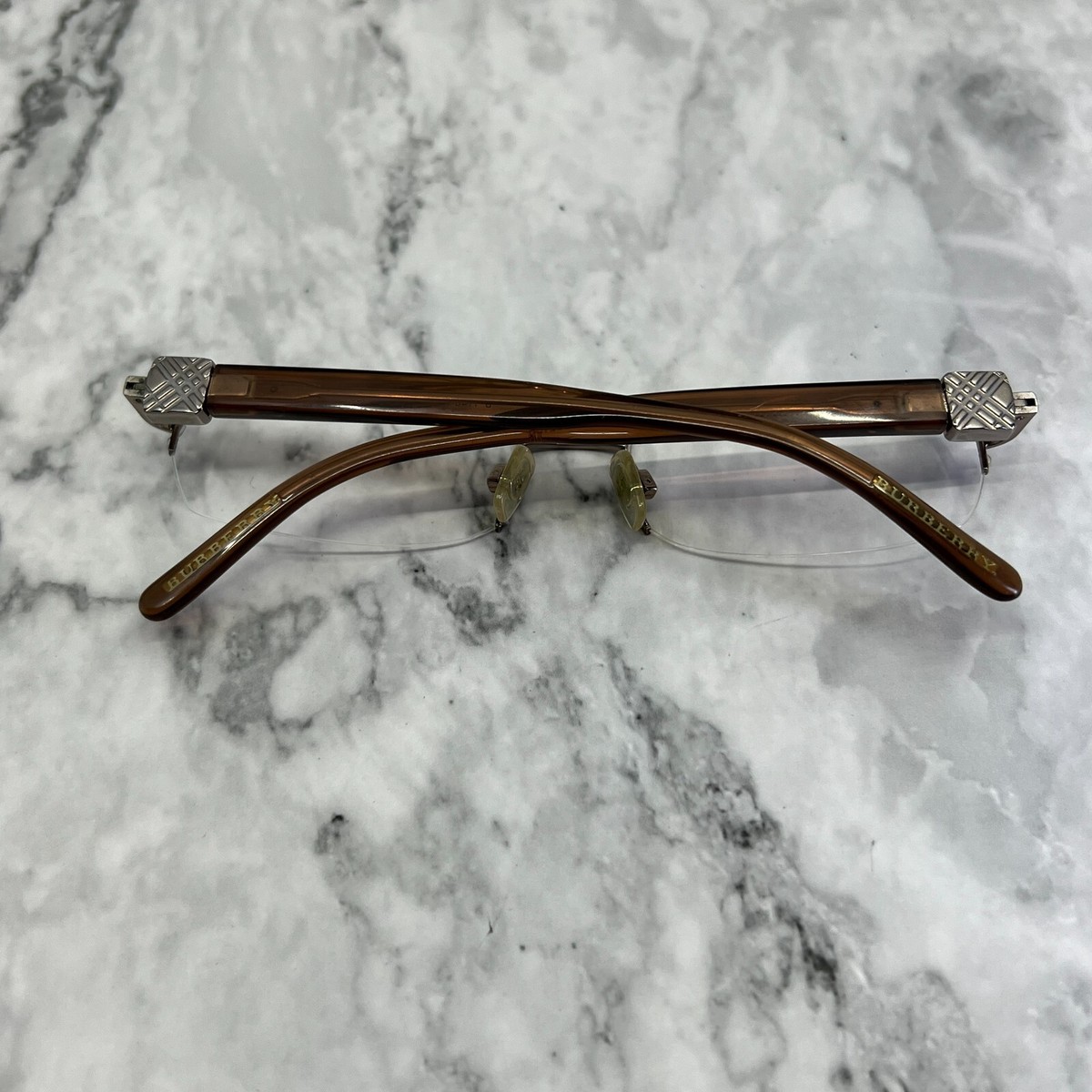 Burberry Half Rim Frame Brown Glasses B1146 1016 52[]17 PRESCRIPTIONS Bronze Burberry Women main image 3