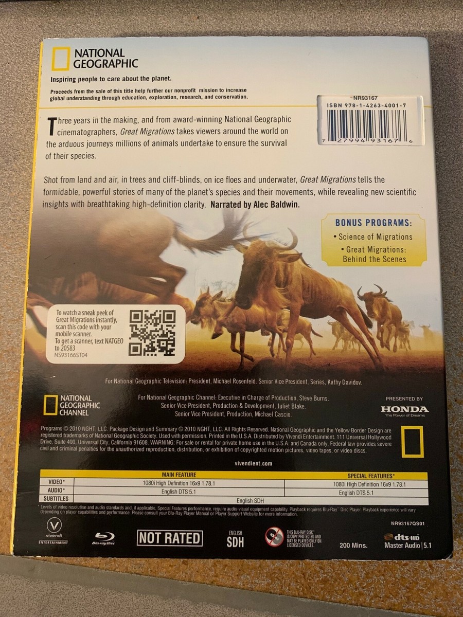 (未使用･未開封品)Great Migrations [Blu-ray] National Geographic Great Migrations Blu-ray Brand New