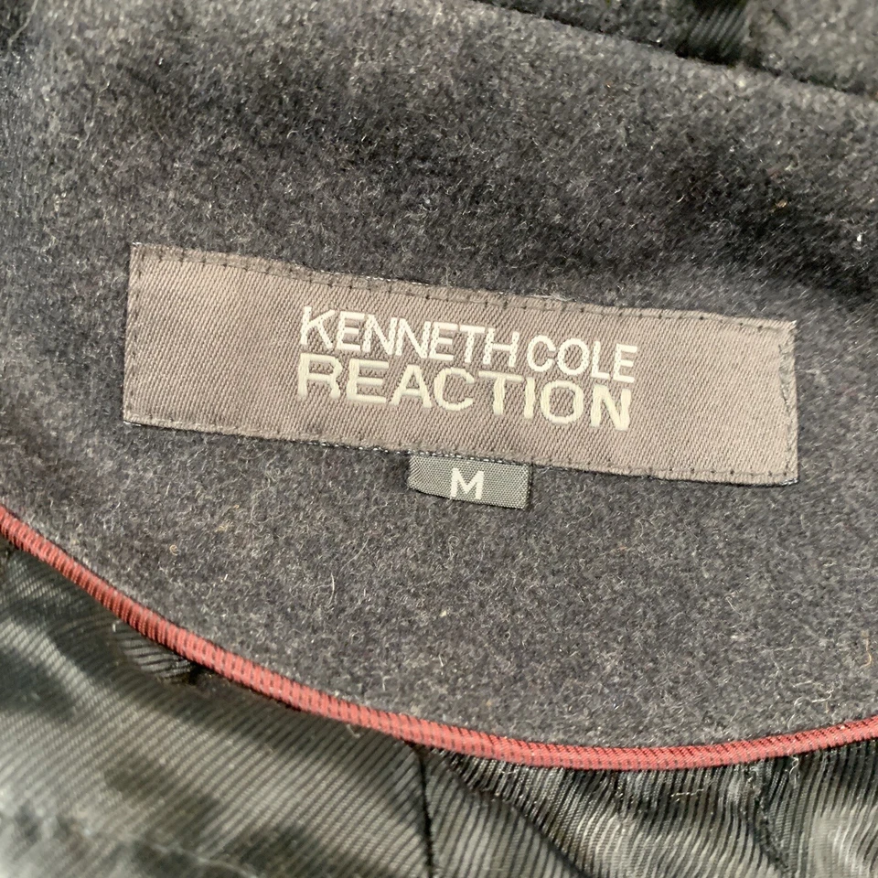 Kenneth Cole Jacket Mens Medium Gray Coat Zip Up Wool Blend Bomber Reaction - Image 3 of 4