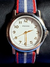 Reloj de cuarzo para mujer Pedre con temática náutica tono plateado correa de lona