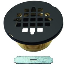 Westbrass D206B-62 2" No-Caulk Brass Compression Shower Drain with 4-1/4" Rou...