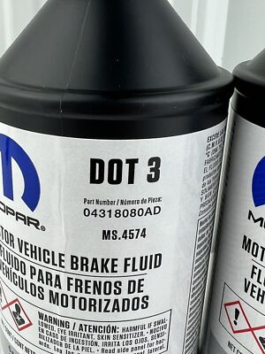 CHRYSLER Dodge Jeep RAM Mopar Dot 3 Brake Fluid 12 FL Oz Set of 2  