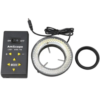 AmScope LED-144A 144 LED Four-Zone Microscope Ring Light with Adapter