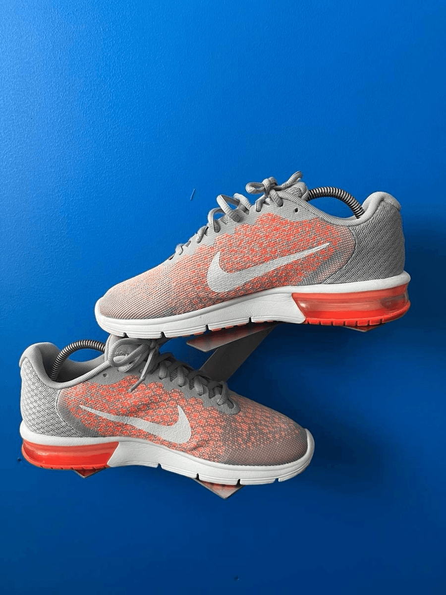 Nike Air Max Sequent 2, 852465-005 Gray/Orange/White, Women's Size 10