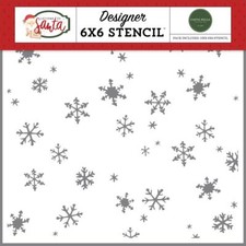 Crafts CB 6X6 Plastic Stencil Letters to Santa Christmas Day Snowfall Snowflakes