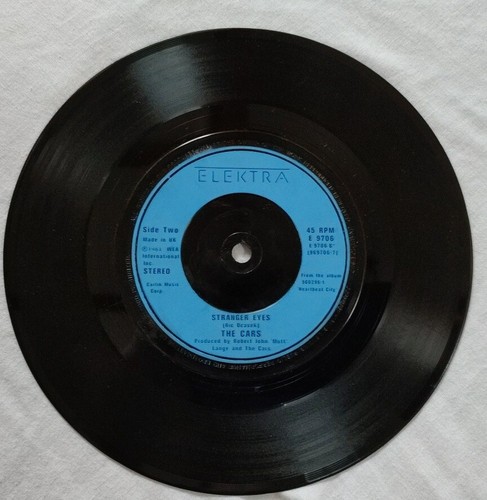 The Cars-Drive/Stranger Eyes Vinyl 7" Single.1984 Elektra E 9706. - Picture 4 of 4