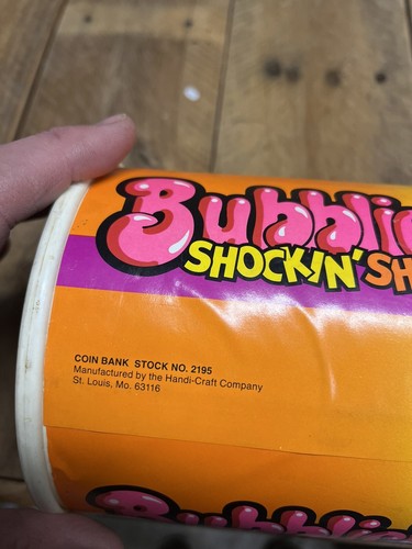 Panca in gomma Bubblicious vintage sherbet raro e in perfette condizioni anni '80 - Foto 7 di 13