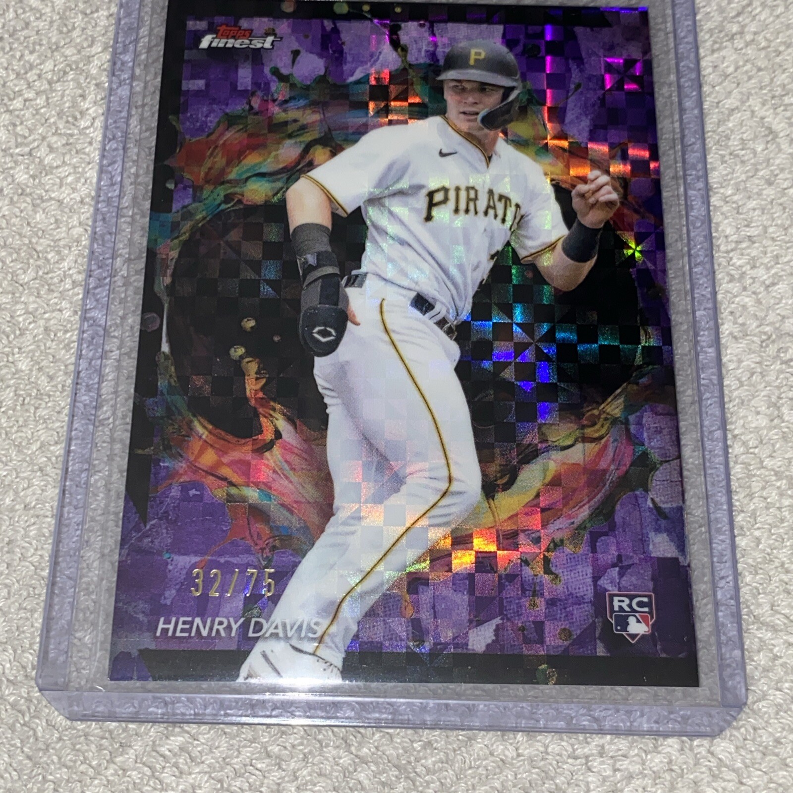 2024 Topps Finest Henry Davis RARE Purple Checkerboard Refractor 32/75 #289