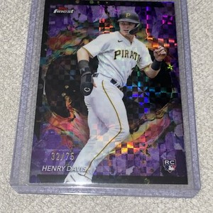 2024 Topps Finest Henry Davis RARE Purple Checkerboard Refractor 32/75 #289