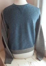 BROOKS BROTHERS Boys Blue Gray Crewneck Sweater Sz M EUC