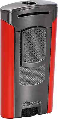 Xikar Astral Single Jet Flame Wind Resistant High Altitude Tested, Gunmetal Red