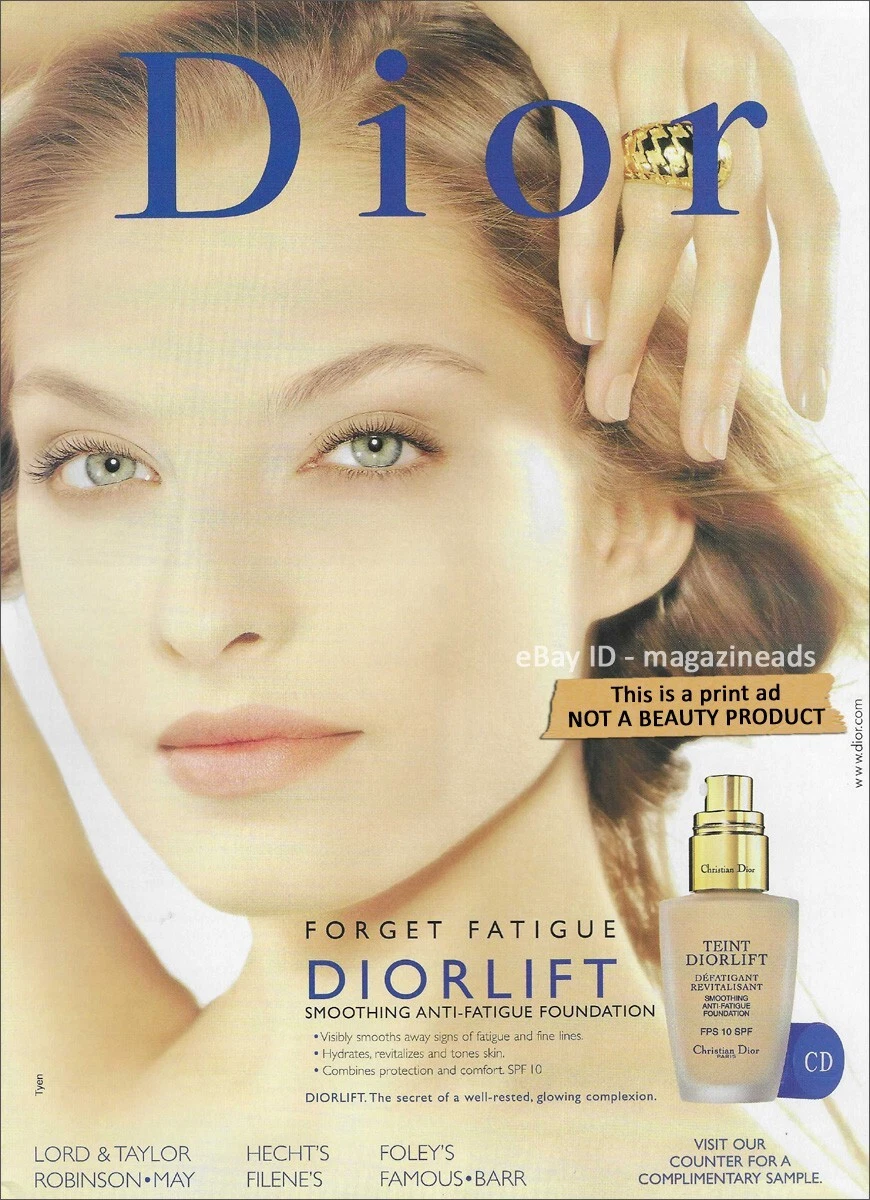 vintage DIOR Beauté 1 Page IMPRIMÉ AD 1999 KRISTINA SEMENOVSKAIA belle femme