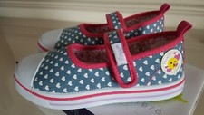 Primigi Canvas Mary Jane Shoes, Hearts Pattern, size UK 9 / EU 27 - NEW IN BOX