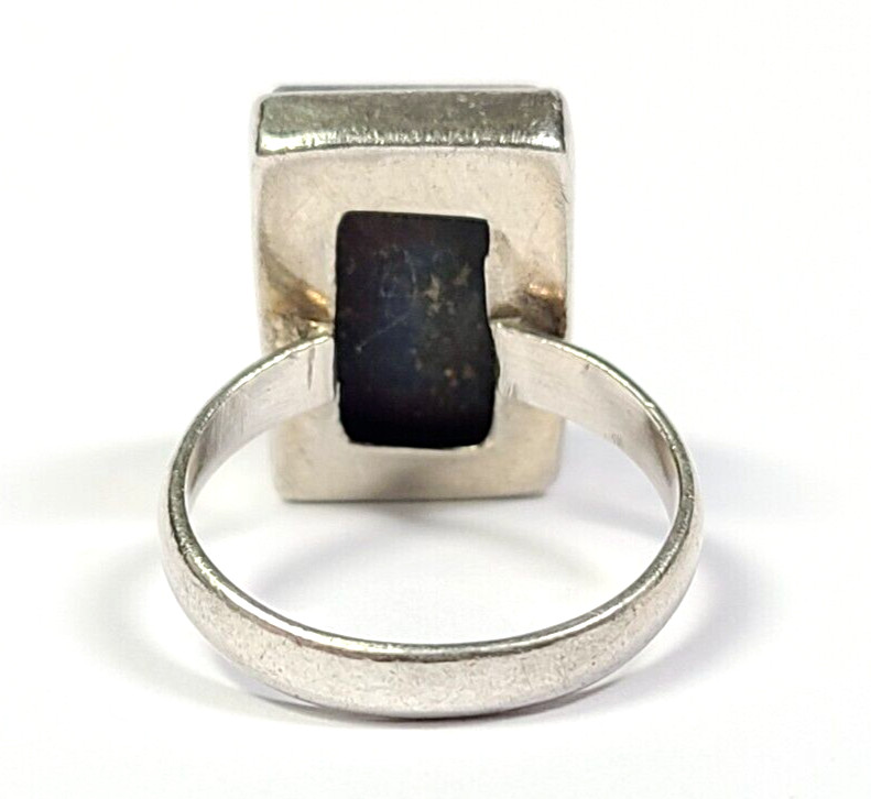 Sterling Silver Rectangular Blue Lapis Lazuli Rin… - image 4