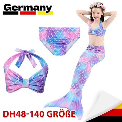 Meerjungfrauen-Flosse mit Bikini für Kinder Mermaiding Meerjungfrau Mädchen 2026