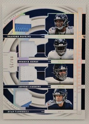 Derrick Henry DeAndre Hopkins Simmons Tannehill 2023 National Treasures Quad MEM