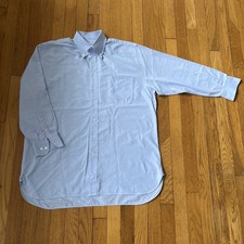 Ben Silver Oxford Button Up Shirt Men  s Size 16.5- 32 Blue Dress Shirt Read 