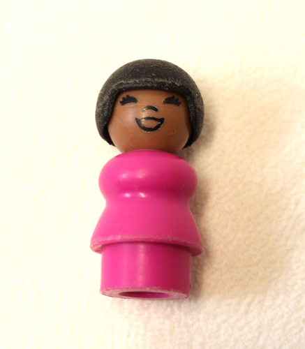 VINTAGE FISHER PRICE LITTLE PEOPLE BLACK AFRICAN AMERICAN PURPLE SUSAN DOLL - Picture 2 of 6