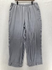 Madewell Pants Womens XL Gray Satin Wide Leg Pull On Pockets Relaxed Lightweight