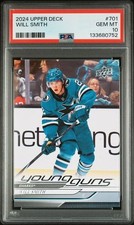 2024-25 Upper Deck #701 Will Smith Young Guns PSA 10 Gem Mint Rookie RC Sharks