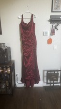 Elegant Evening, Dress Or Prom Dress Size 8 Burgundy Fabric Polyester