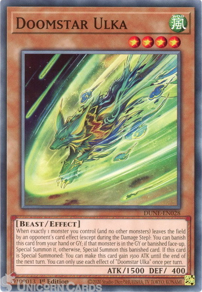 DUNE-EN028 Doomstar Ulka :: Common 1st Edition Mint YuGiOh Card