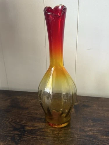 BLENKO Art Glass Amberina Bud Vase 1960’s / 70’s