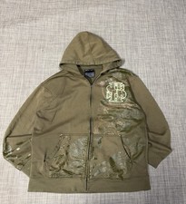 South Pole Vintage Y2K Money Men's Zip Up Hoodie Size L Green Hip Hop Grail 