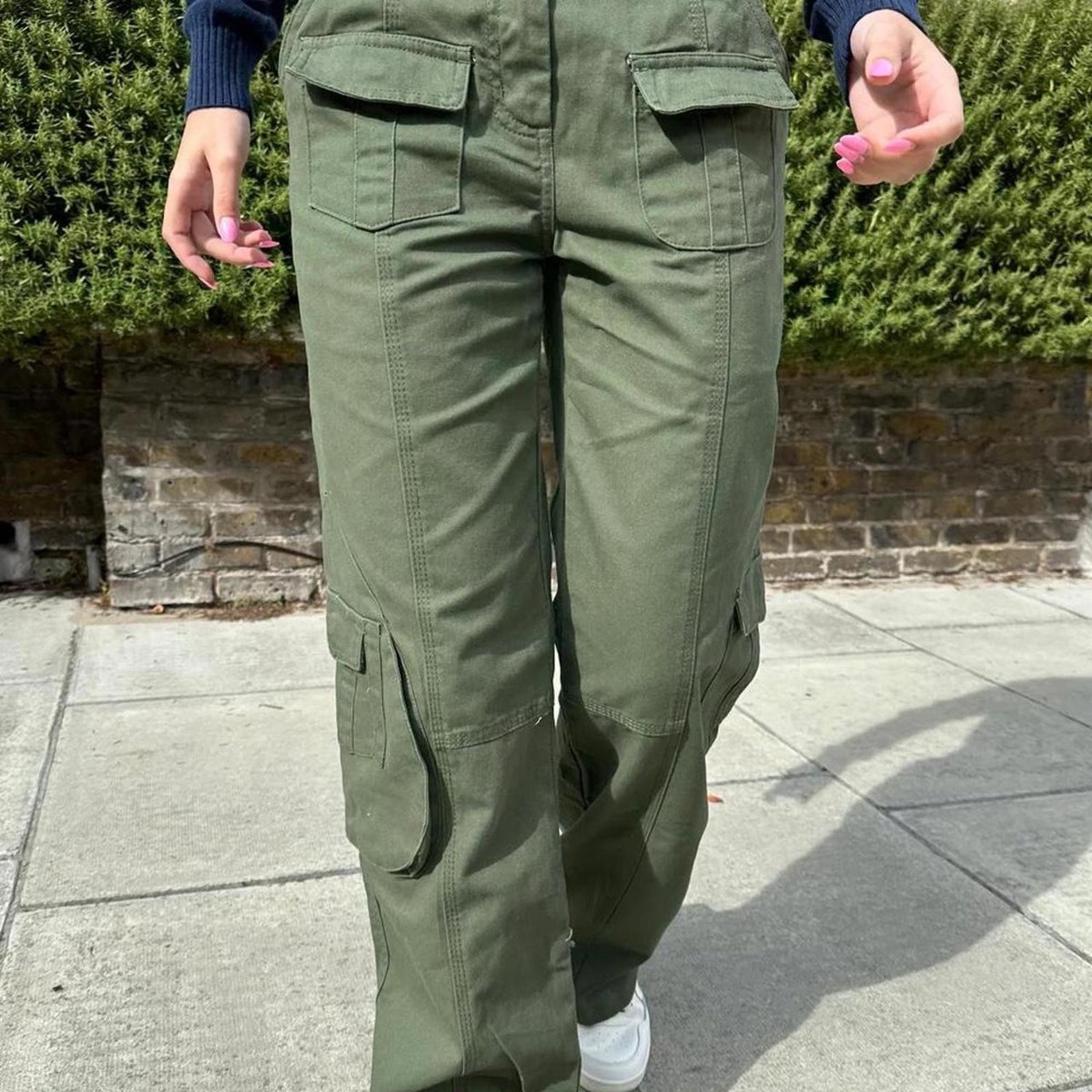 Brandy Melville Kim Pants cargo pants olive green spring