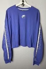 Nike Air Crew Cropped Sweatshirt Crewneck Purple Logo Plus Size 3X