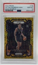 2023-24 Panini Prizm Victor Wembanyama Rookie Gold Sparkle /24 - #136 - PSA 10