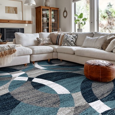 Rugshop Area Rug Modern Geometric Circles Carpet Rugs for Sale Turkish Rugs 6x9