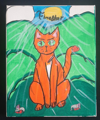 ''FIRESTAR'' WARRIOR CATS CANVAS FAN ART PAINTING 8x10