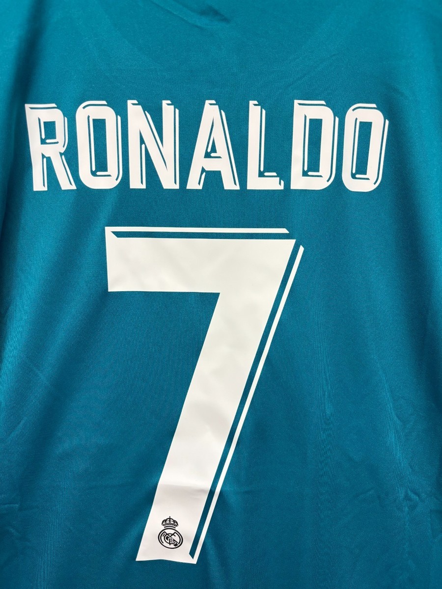 Real Madrid 2017-18 Soccer Jersey Mens Teal Cristiano Ronaldo #7
