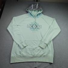Hooey Hoodie Women XL Mint Green Southwestern Aztec Graphic Pullover Sweatshirt