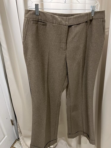New York & Company Ladies Light Brown Dress Pants With A Cuff Size 14P