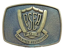 BELT BUCKLE BTS SOLID BRASS PG&E PACIFIC GAS ELECTRIC EMPLOYEES ASSOCIATION PSEA