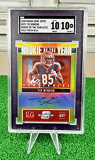 Tee Higgins 2020 Contenders Optic ROY GOLD Prizm Auto /10 SGC 10 / 10 GEM MT 🔥