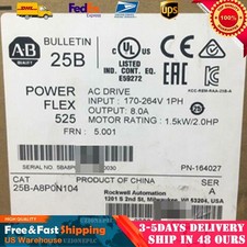 NEW Allen-Bradley 25B-A8P0N104 PowerFlex 525 1.5kW 2Hp AC Drive AB US Free Tax