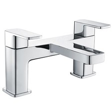 Aquadart Hadley Bath Filler Tap Polished Chrome Square Dual Lever Deck Mounted