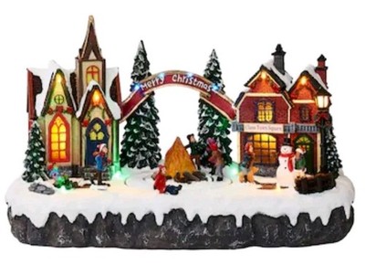 Carole Towne Collection Claus Town Square W/ LED & Music #3723590 NEW