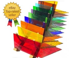 9 Pack Transparent Stained Glass Sheets, 4 X 6 Inch Cathedral Glass Colored Glas