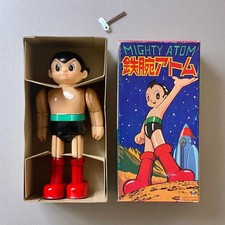Scatola giocattolo latta Billiken Shokai Astro Boy Wind Up Walking ottima scatola