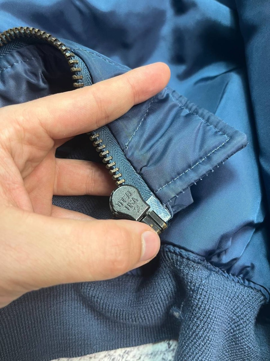 Vintage 80s Alpha Industries MA-1 Bomber XL Ideal Zipper Made in