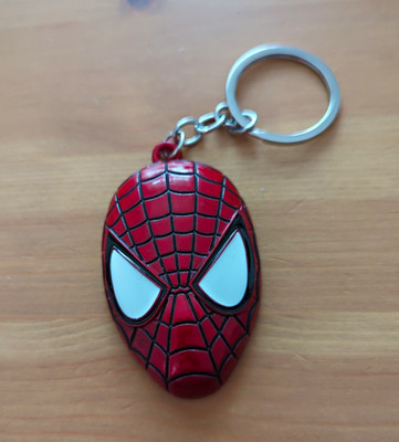 Marvel Spider-Man Masken-Schlüsselanhänger rot schwarz weiß, Neu