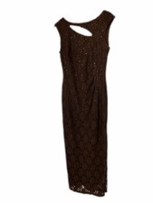 Connected Apparel: Sequin Black Lace Cutout Formal Gown size 12 Sleeveless
