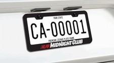 Midnight Club License Plate Frame Black Stainless-steel Metal Racing
